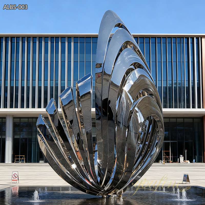 منحوتة صدفية تجريدية حديثة من الفولاذ المقاوم للصدأ