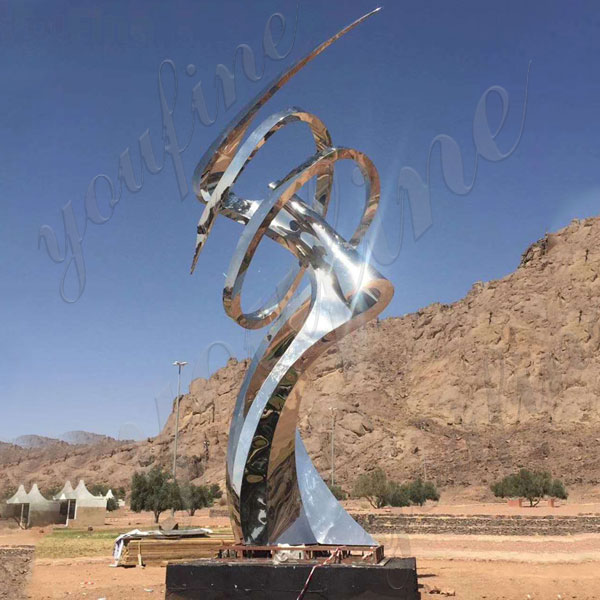 Outdoor Large Modern Metal Sculpture Abstract Stainless Steel Sculpture for Outdoor Decor UAE CSS-70