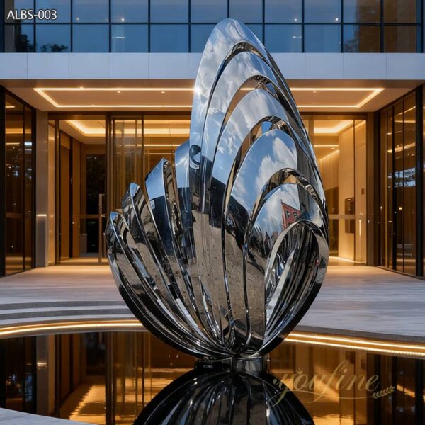 منحوتة صدفية تجريدية حديثة من الفولاذ المقاوم للصدأ